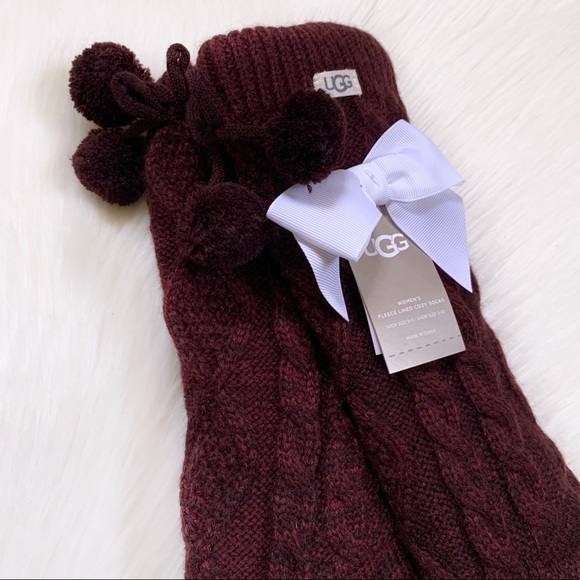 UGG Pom Pom Fleece Lined Cozy Socks - Picture 2 of 4